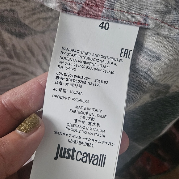 Cavalli - burgundy shirt - Picture 4 of 5